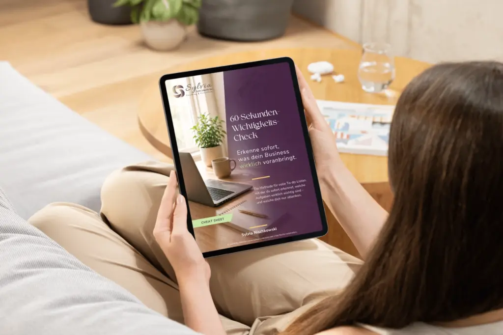 Cheat-Sheets 60-Sekunden-Wichtigkeits-Check – Vorschau auf einem Tablet